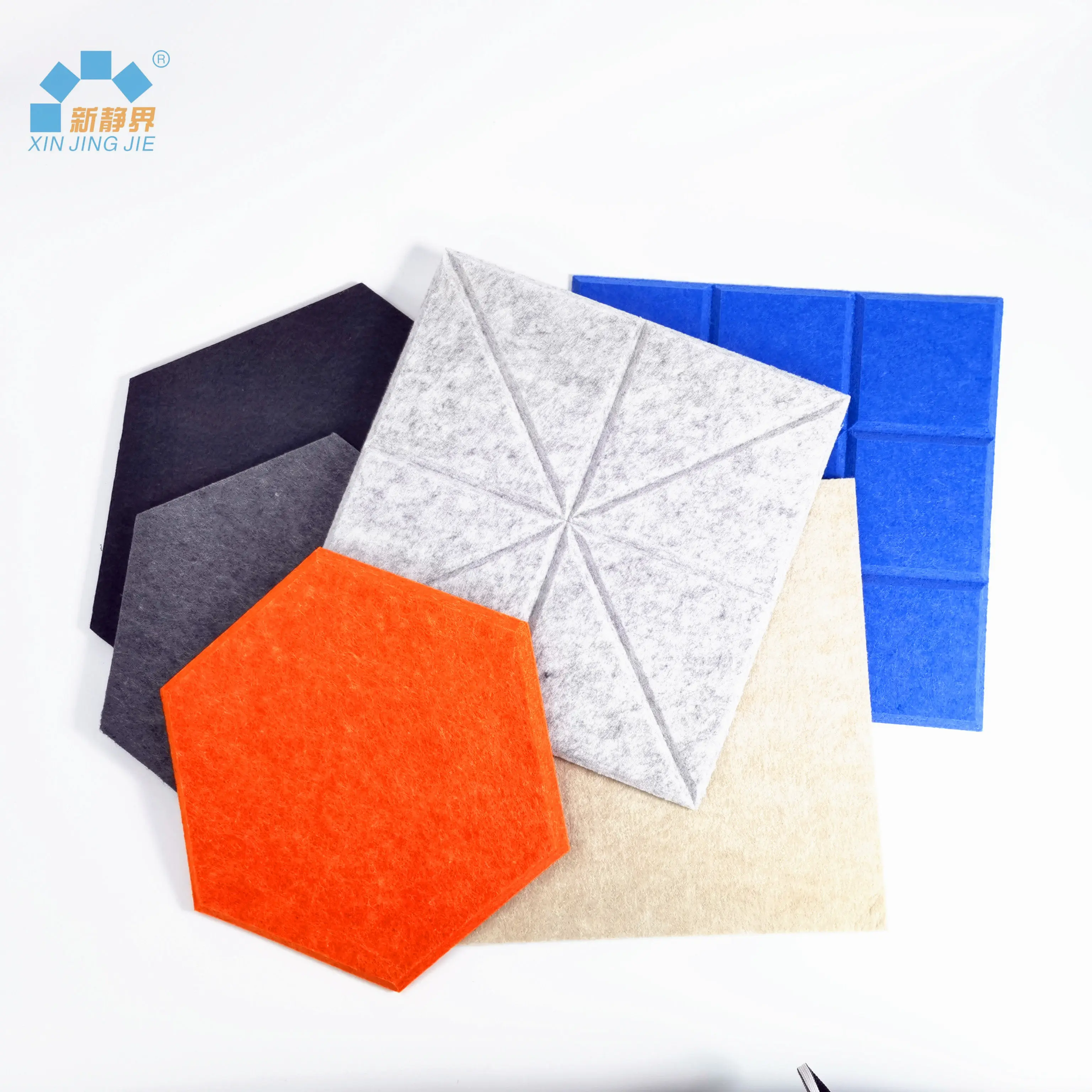 pet 3d hexagon polyester fiber acoustic panel wall