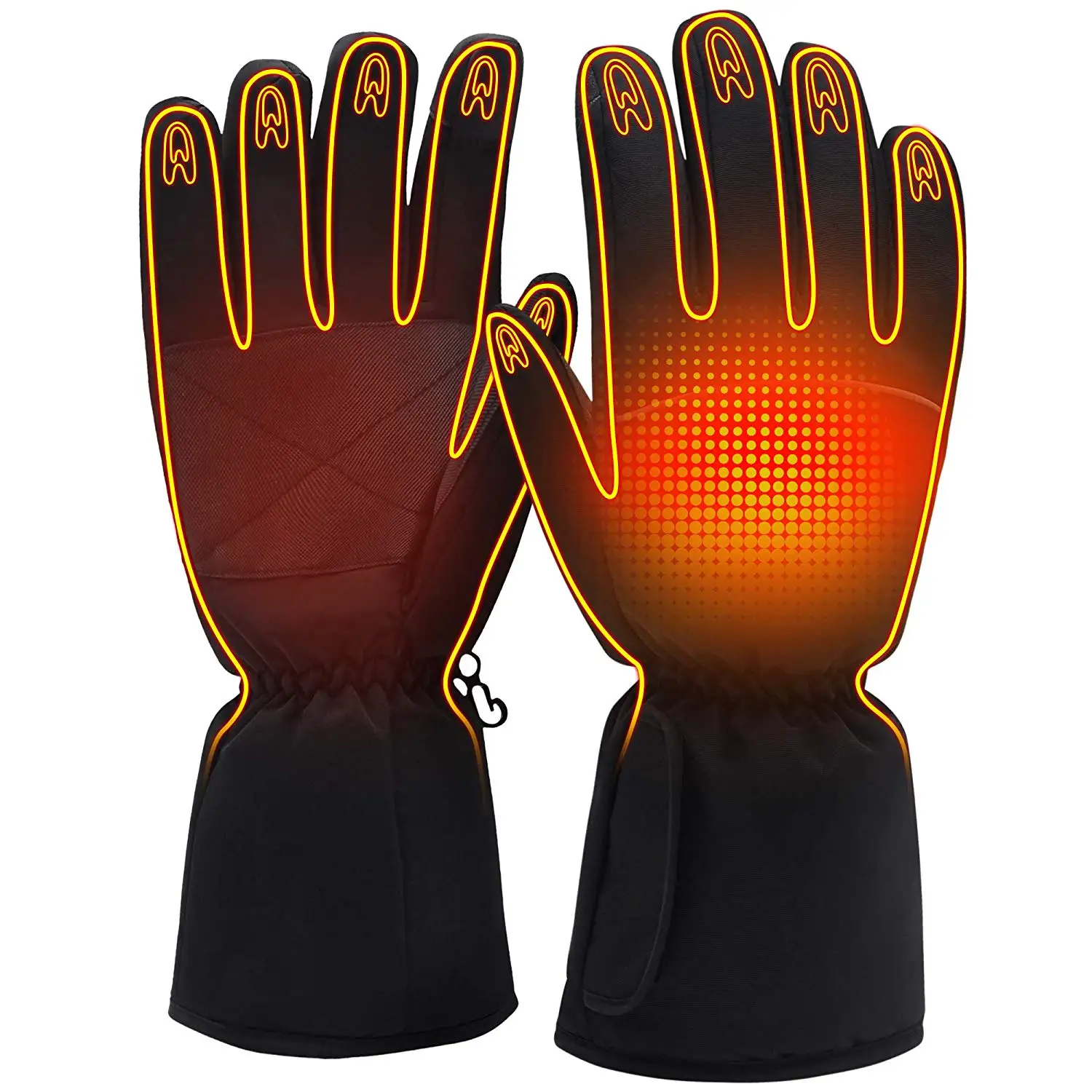 Зимние водонепроницаемые перезаряжаемые регулируемые перчатки с подогревом для уличного катания на лыжах