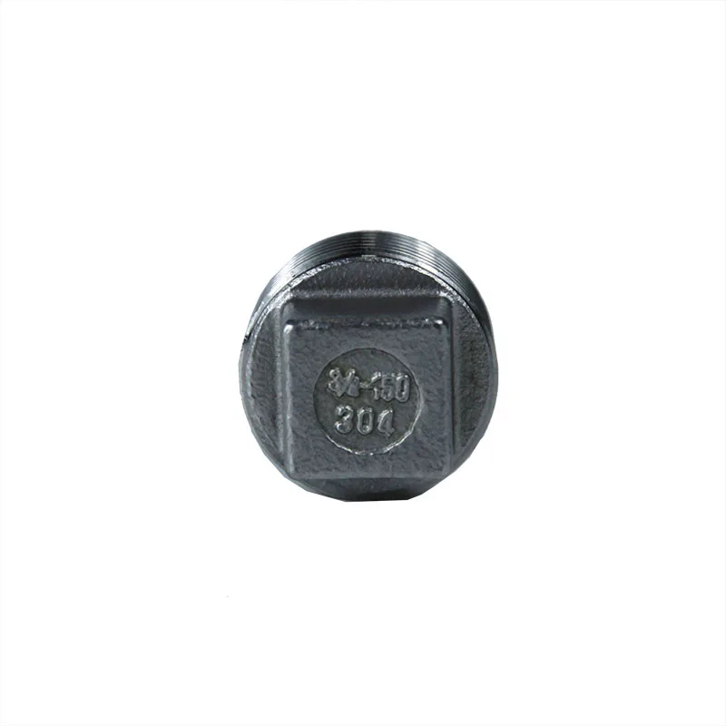 stainless steel 304 316 cf8m fittings ss 1inch DN25 BSPT NPT thread pipe fittings square plug