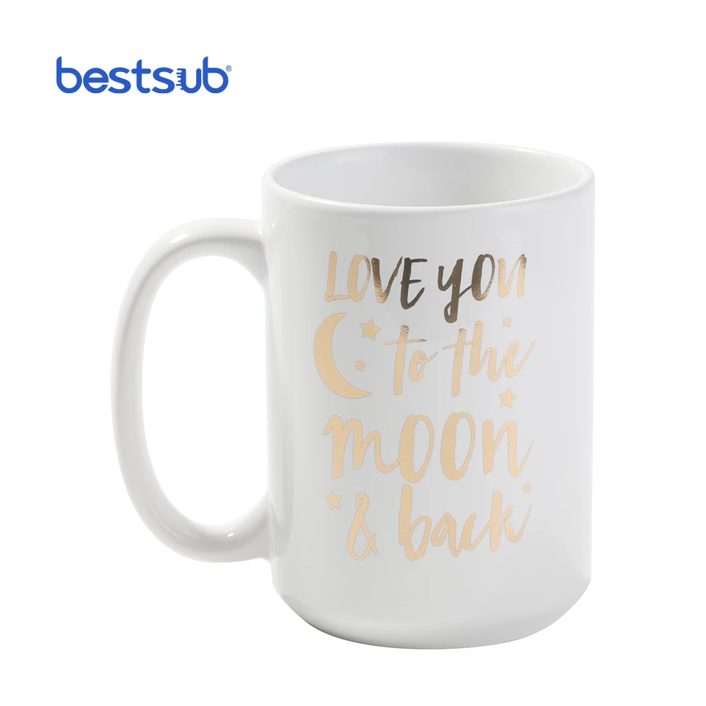 BestSub JS Coatings Sublimation Blanks Wholesale Supplier 15oz White Coated Porcelain Custom Sublimation Ceramic Coffee Mugs