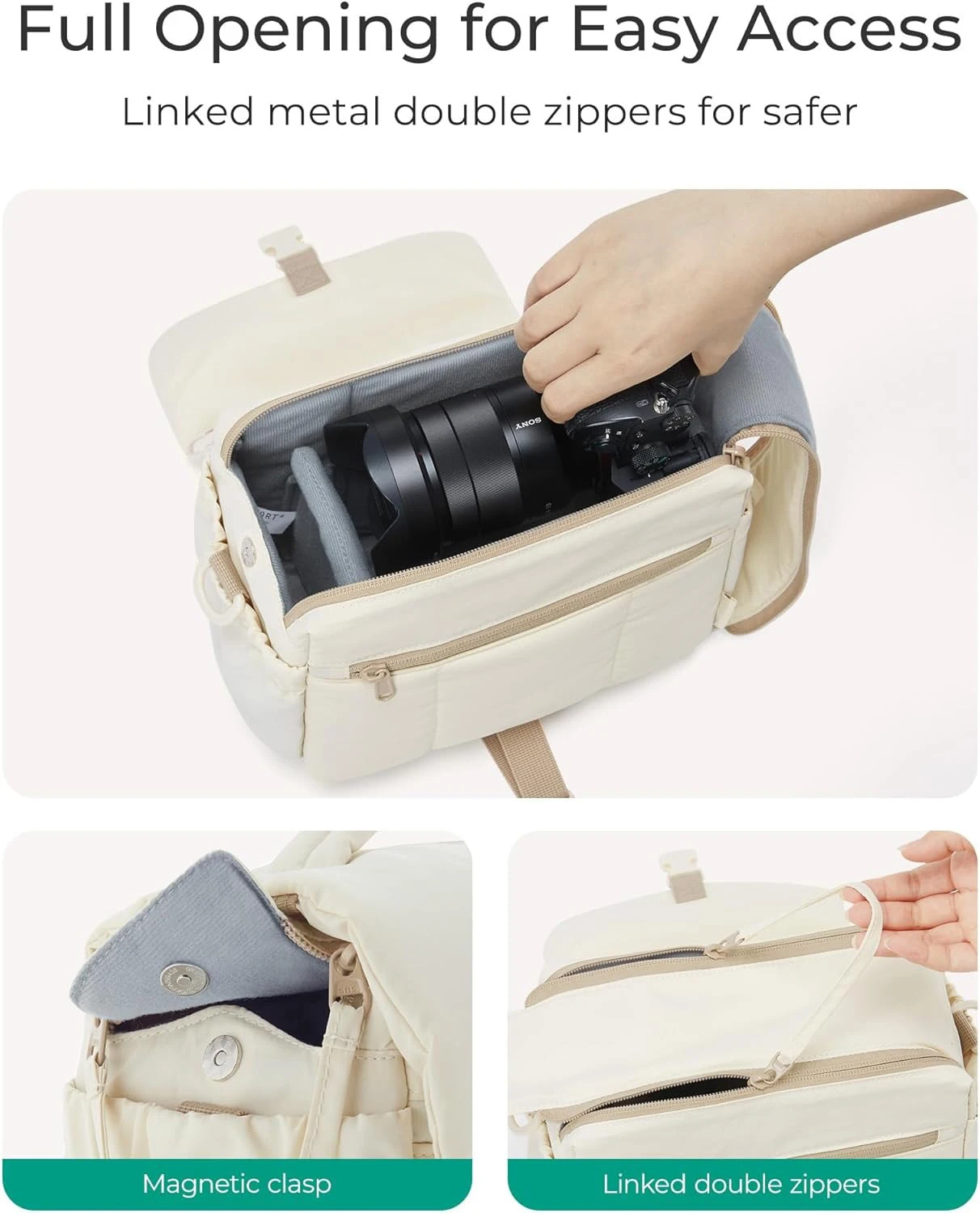 Custom Accessories Ultra-Light DSLR Camera Case Crossbody Camcorder Bags with Rain Cover Nylon Small Camera Bag