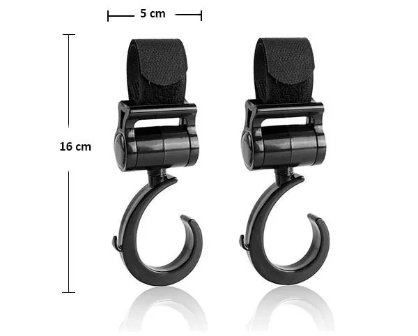 Portable Adjustable Multi-Functional ABS Black Baby Stroller Pram Hook Cup Holder