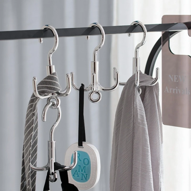 Swivel hook multifunctional home wardrobe storage hat bag bag belt creative hook stand