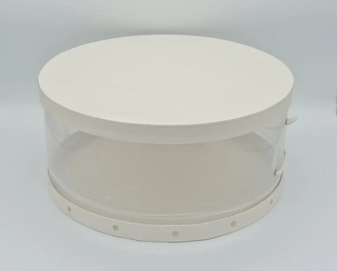 Cap Packaging Gift Paper Boxes Customized Stripe Hexagon Fedora Hat Box With Ribbon Handle