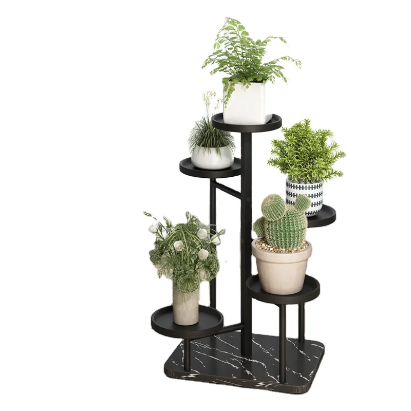 Simple removable flower stand indoor balcony floor-to-ceiling wrought iron plant stand