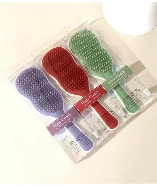ins style high looking household anti static airbag comb ABS handle wet and dry custom salon hair comb set