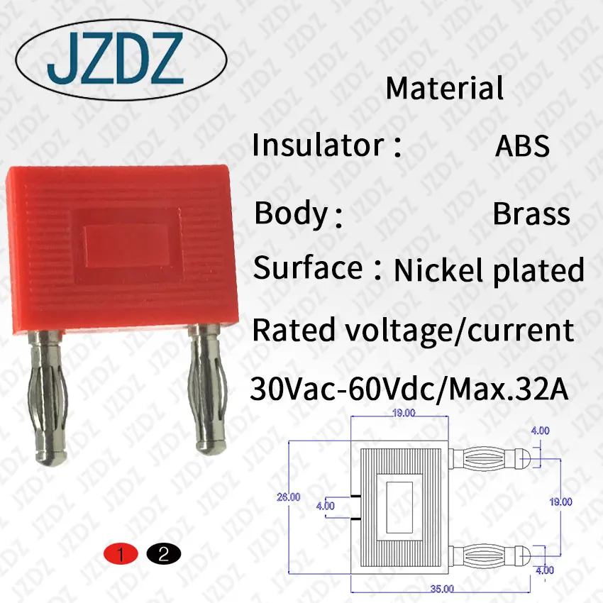 JZDZ J.20006 19mm spacing 4mm short circuit plug