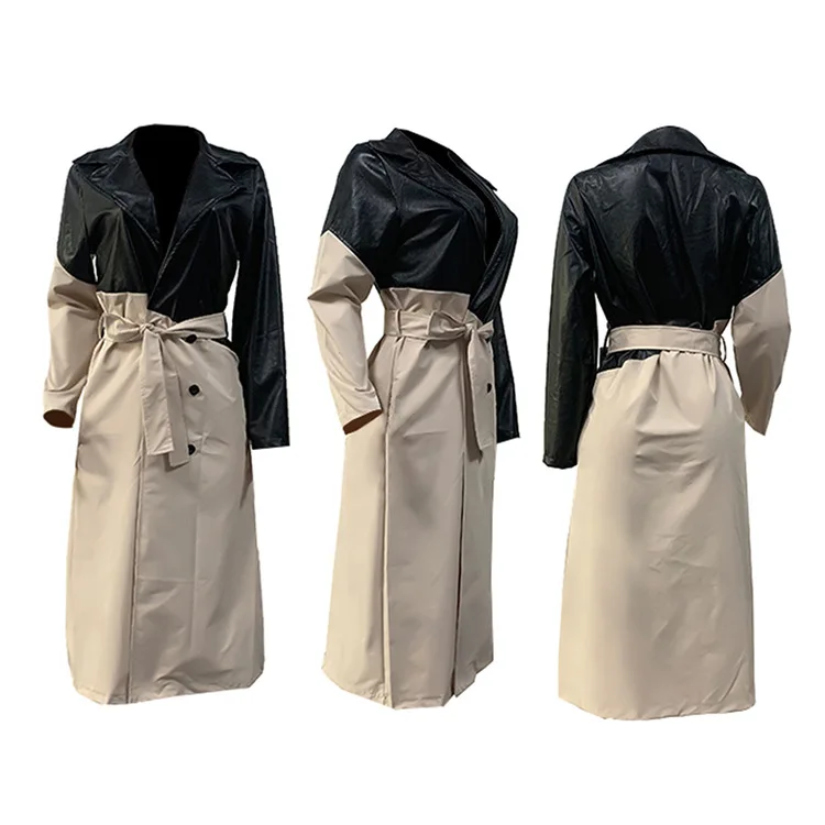 wholesales color blocking plus size women jackets and coats 2021