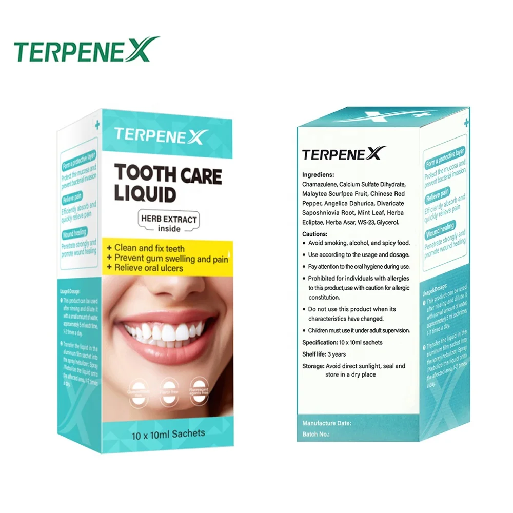 Oral Health Tooth Care Mouthwash 10ml Portables 100% Herbal