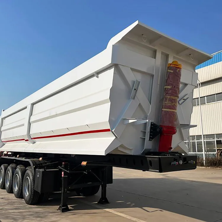 2025 New 4 Axles Dumping Trailer Heavy Load 80-100 Ton Sand Stone Cargo Side Rear Tipper Dump Semi Trailer In Africa In Nigeria