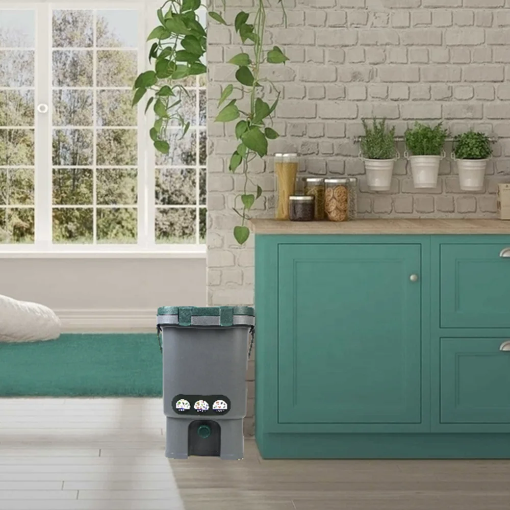 15L BPA free garbage recycle bokashi compost bin for home kitchen