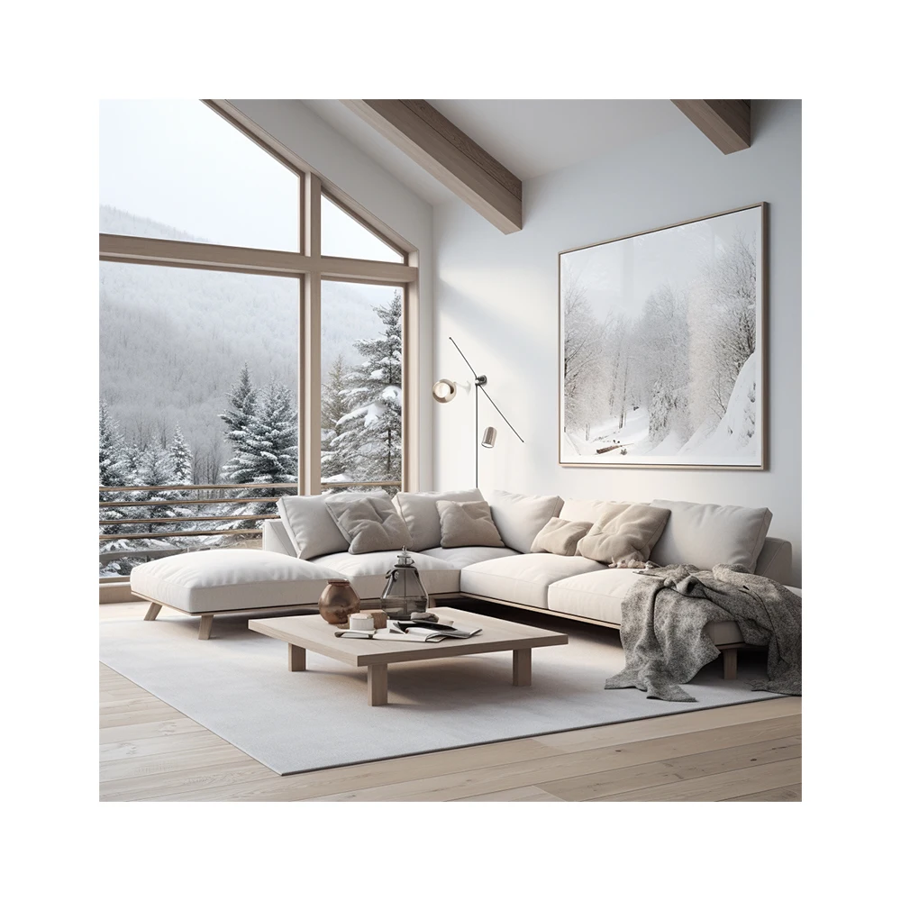AI Creative Concept Design Nordic Minimalist Style Living Room Design Modern Cream Style Design 3D Rendering Service