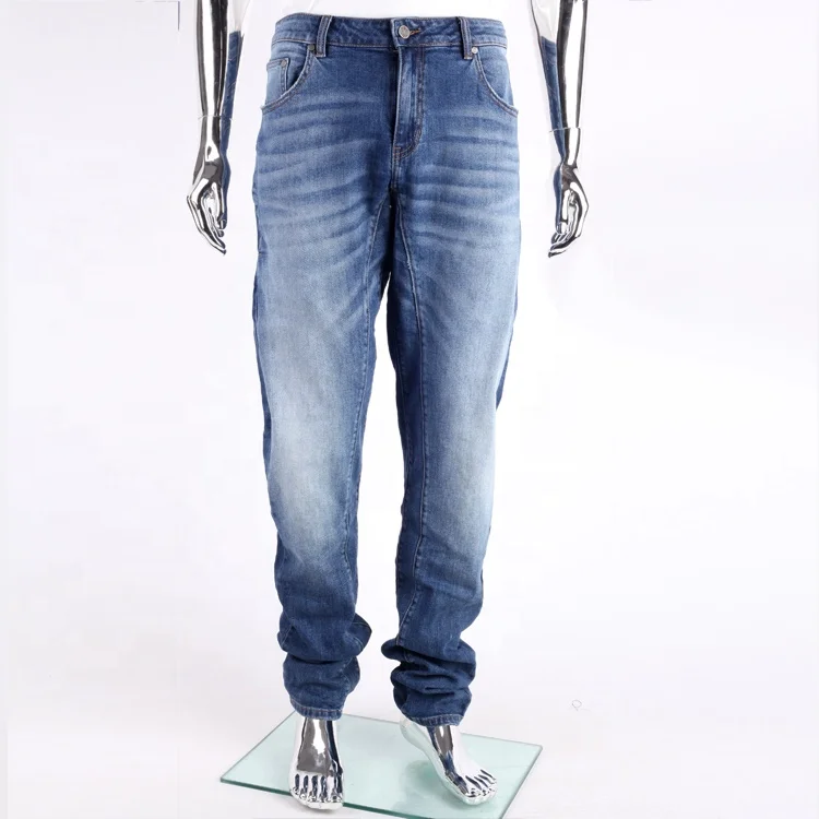 High quality jeans straight custom denim baggy plus size blue denim casual jean for men
