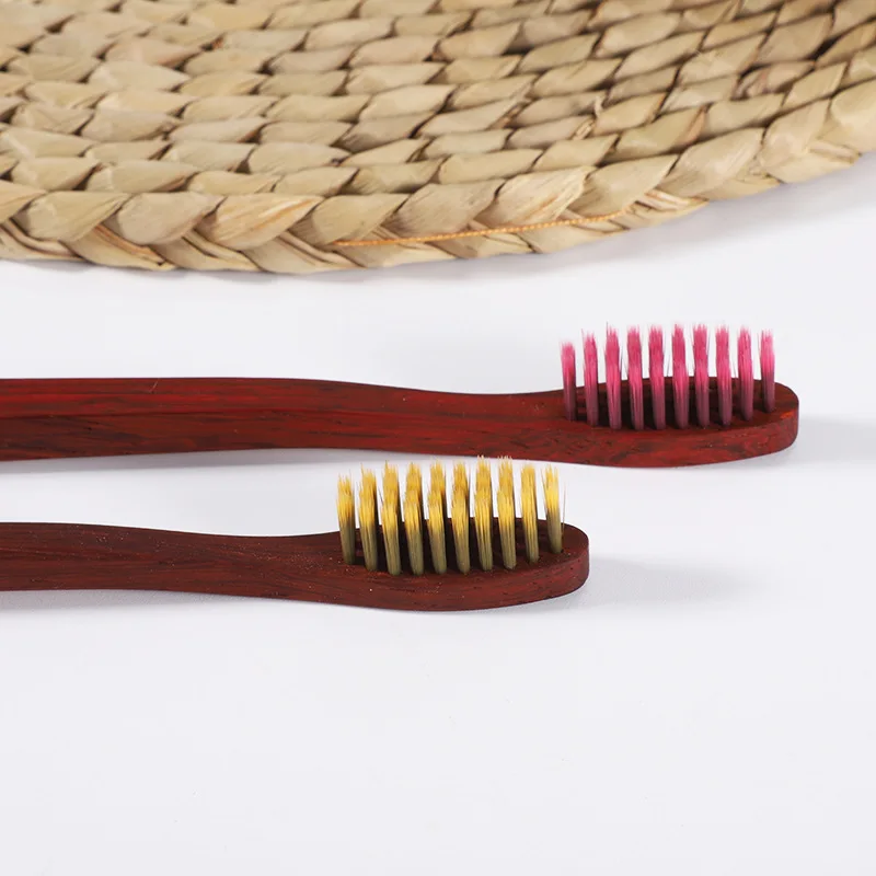 XRJ-WT010 100% Eco-Friendly Factory Simple Custom Branded Eco Wood High Quality Wooden Toothbrush With Wooden Handle
