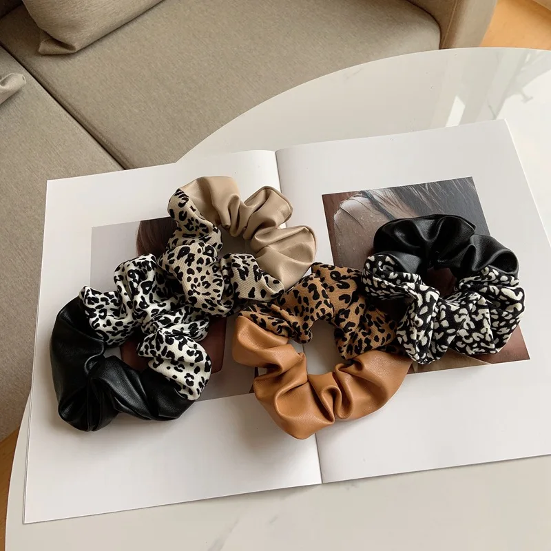 Креативные шикарные кожаные резинки для волос с принтом животных из искусственной кожи леопардовым узором