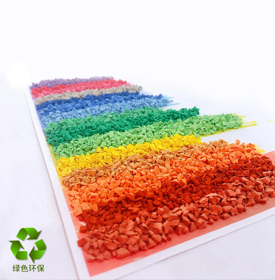 Direct production of playground EPDM color rubber granules