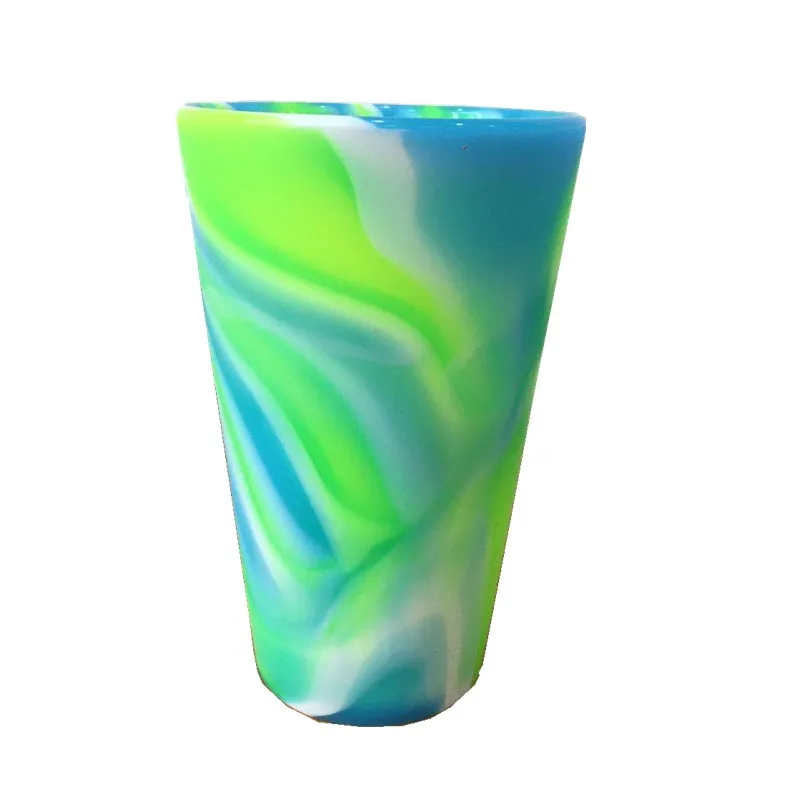 Custom 16Oz пищевая винная чашка многоразовая бутылка для воды радужные силиконовые чашки питья и