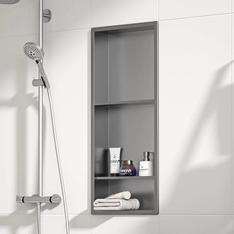 Factory Tile Over Shower Wall Panels Perfume Bottle Stainless Bath Niche Fragrance Concept 30Ml With Glass Shelves For Shower