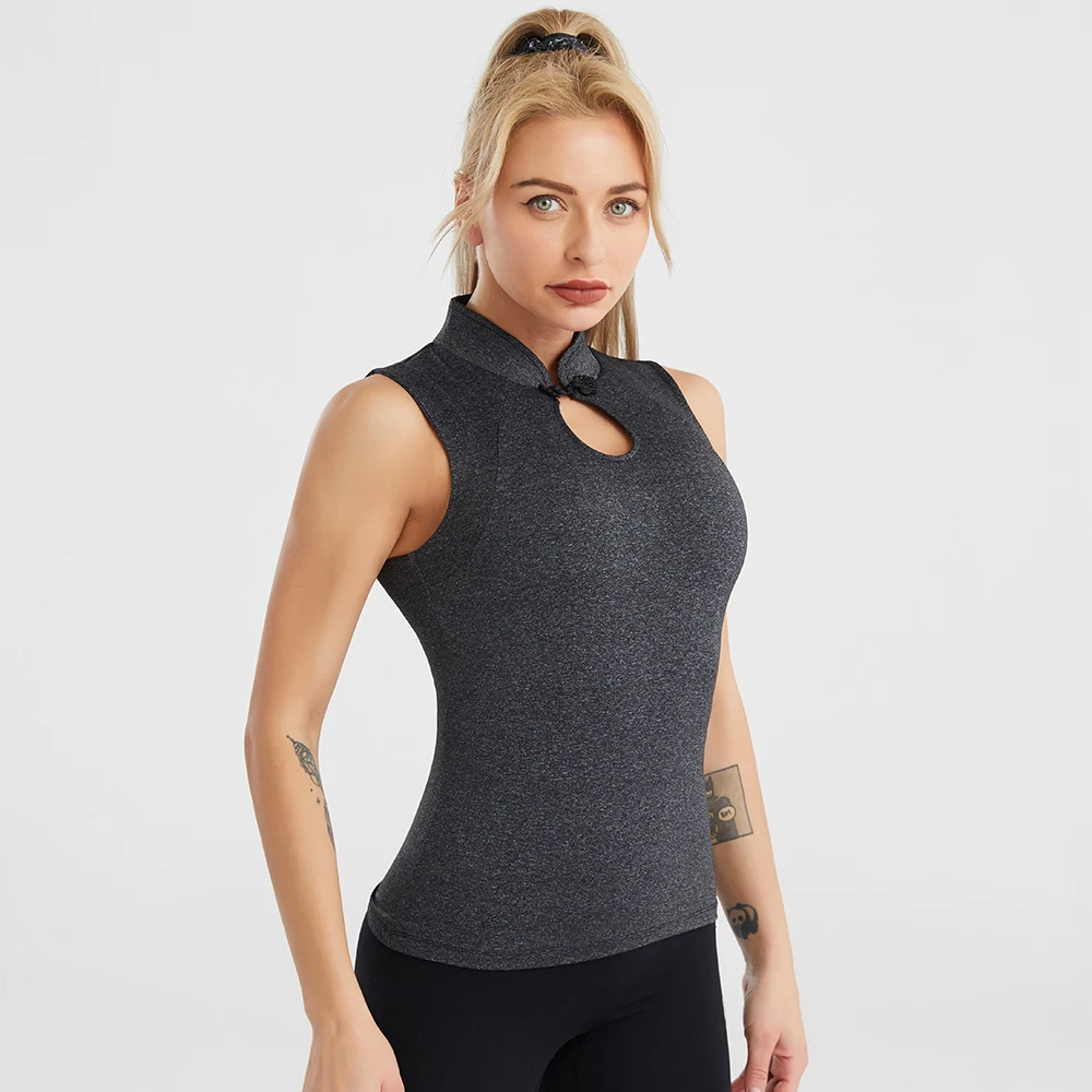 New Fashion Chinese Style Ladies Sport Vest Polyester And Spandex Breathable Women Fitness Yoga Wear With Great Price