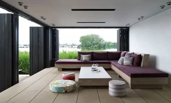 floating water container 39ft container house boat