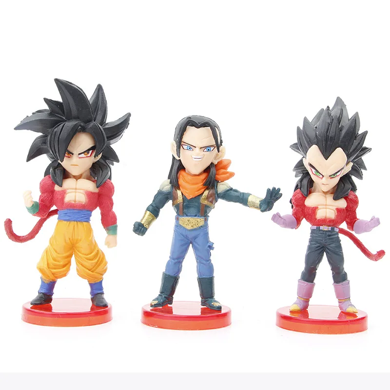 6Pcs Creative Cartoon Ornaments Anime Figure Model Goku Gohan Pan Dragon Balls Action Figures