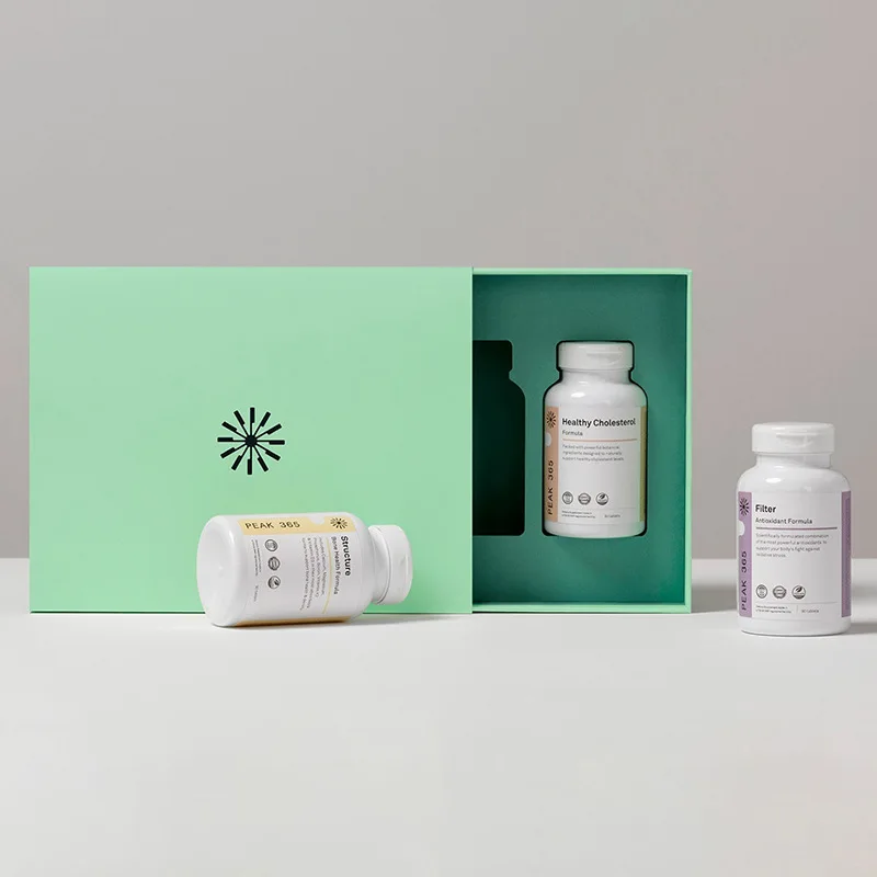 Turquoise box packaging health products supplements box custom capsules packaging