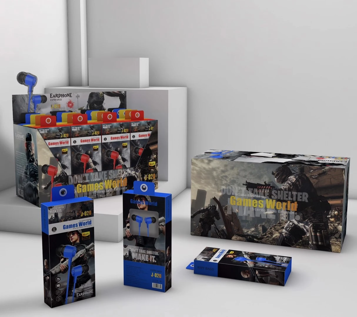 J-020 universal wired headset In Ear Earphone Hi-Fi audio for game & mobile earphones