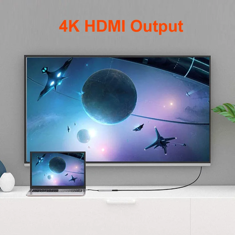 4 in 1 USB-C Type-C Hub Adapter with 4 Ports USB 3.0 Super Speed Data Transfer 4K HD Converter USB C Hub