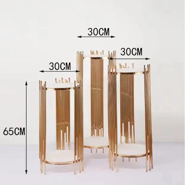 Оптовая продажа с завода, цилиндрический десертный стол, подставка, блестящий золотой свадебный плинт для праздника, вечеринки