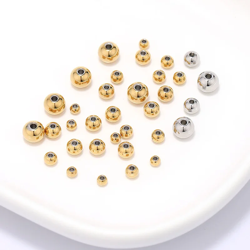 Wholesale Jewelry Beads 18K Stainless Steel 3-8mm Accessories Square Bracelet Jewelry Finding Stainless Steel Beads Accessories