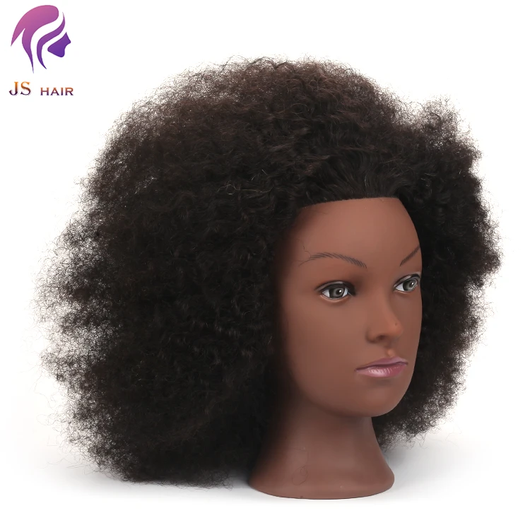 African American Female Mannequin Head,20 inches Afro Hair Mannequin Training Manikin Hair