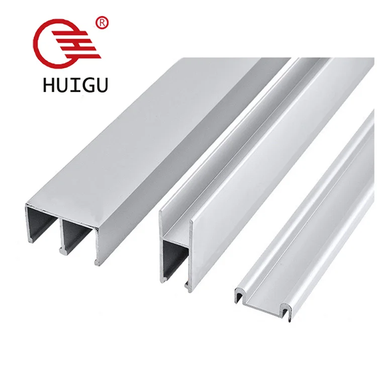 Aluminum Extrusion Profile Display cabinet sliding door rail Suitable for 5mm or 8mm Glass track