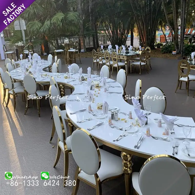 New Style Metal Steel Fan-Shaped Bridal Table Wedding Hall Furniture For Expore Sale In China