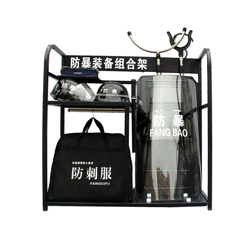 Security equipment combination shelf display protective product bracket instrument rack dark blue double layer shelf security