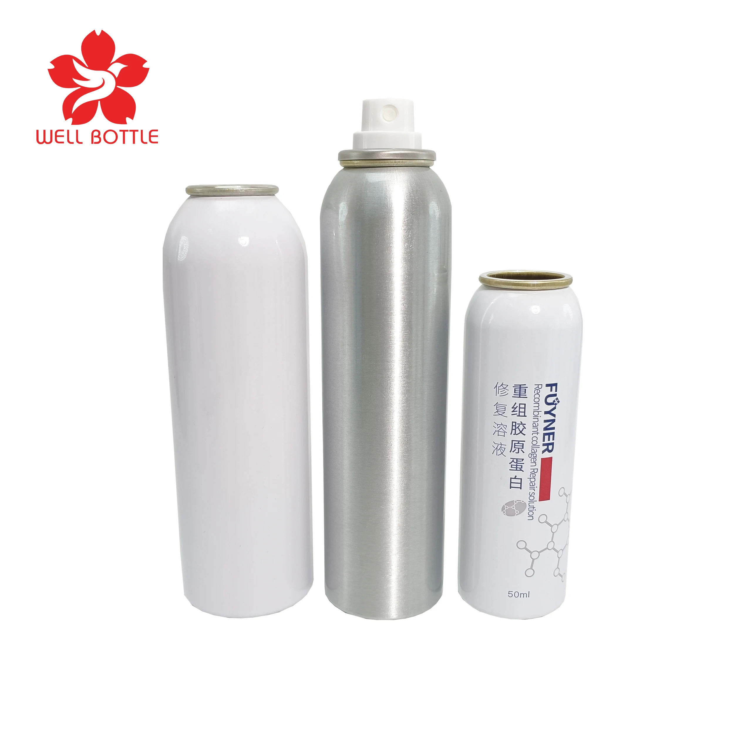 Customized Pepper Spray Aerosol Can white Aluminum Spray Bottle Supplier AB264E