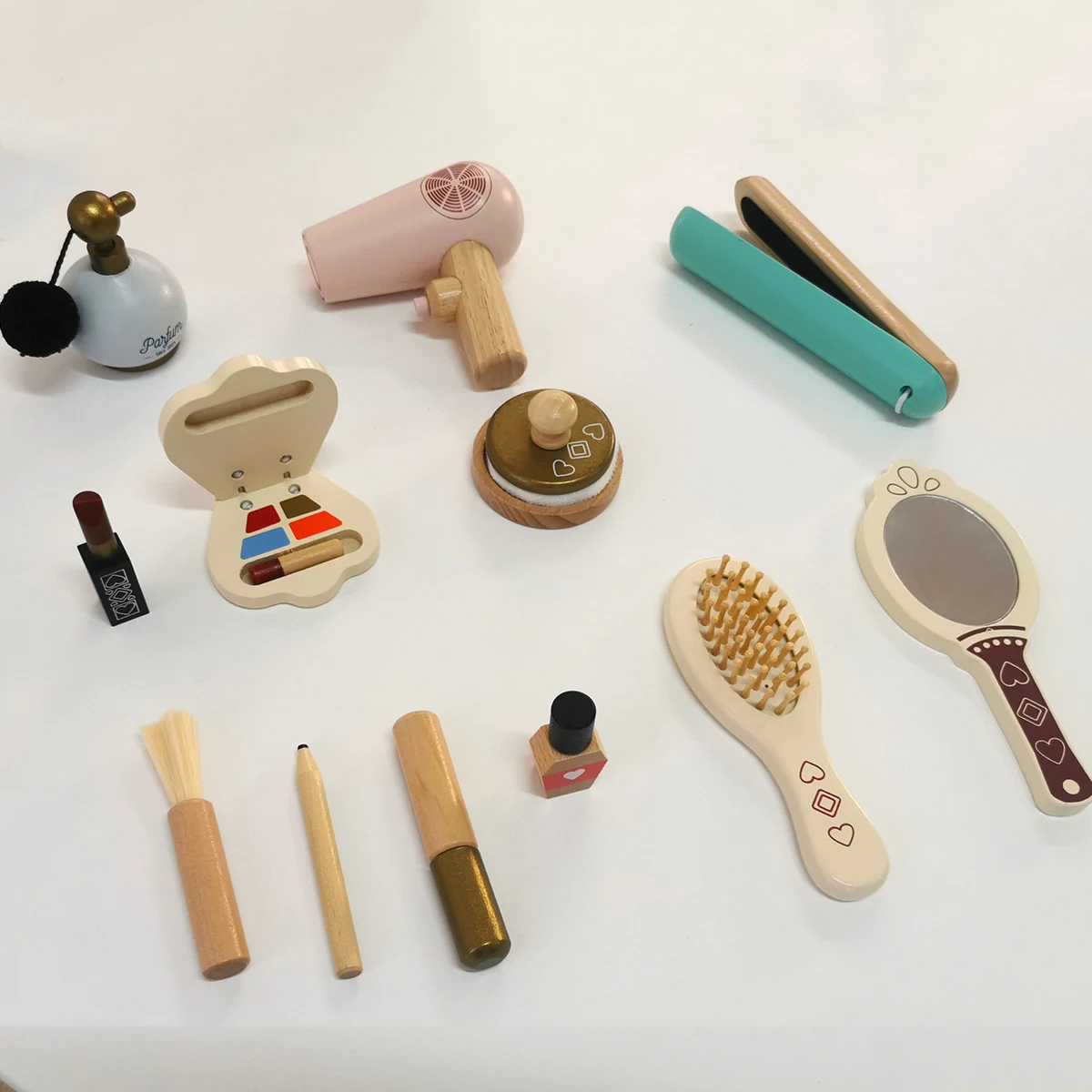 Kids Makeup Kit Princess Wood Makeup Set Toy Gift for Girls Role Playing & Makeup Play