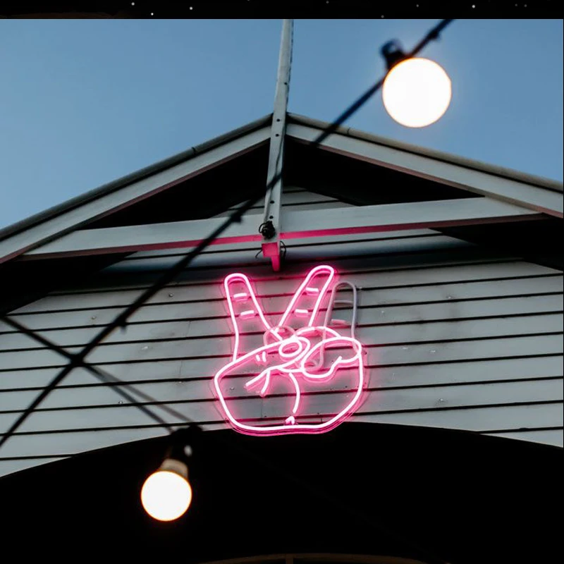 
Customized gesture neon sign shop front outdoor name signs 