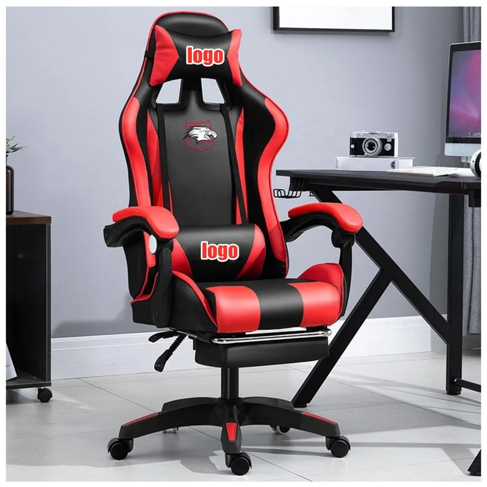 Wholesale CHAHO Modern High Quality PU leather Racing Gaming Chair Indonesia Cambodia red black gaming chair with footrest