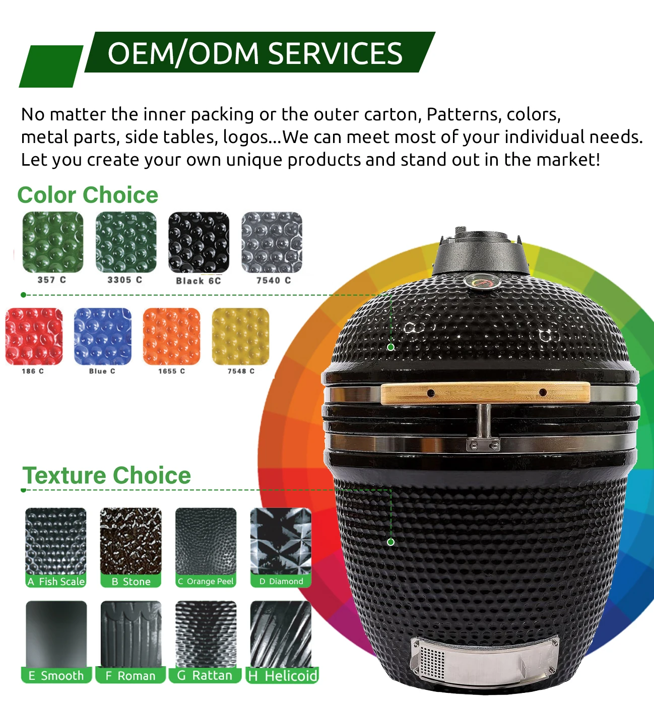 Auplex 15-Inch Portable Tabletop Egg Kamado Grill Outdoor Camping Kitchen Charcoal Pellet Smoker Powder Coated BBQ Barbeque