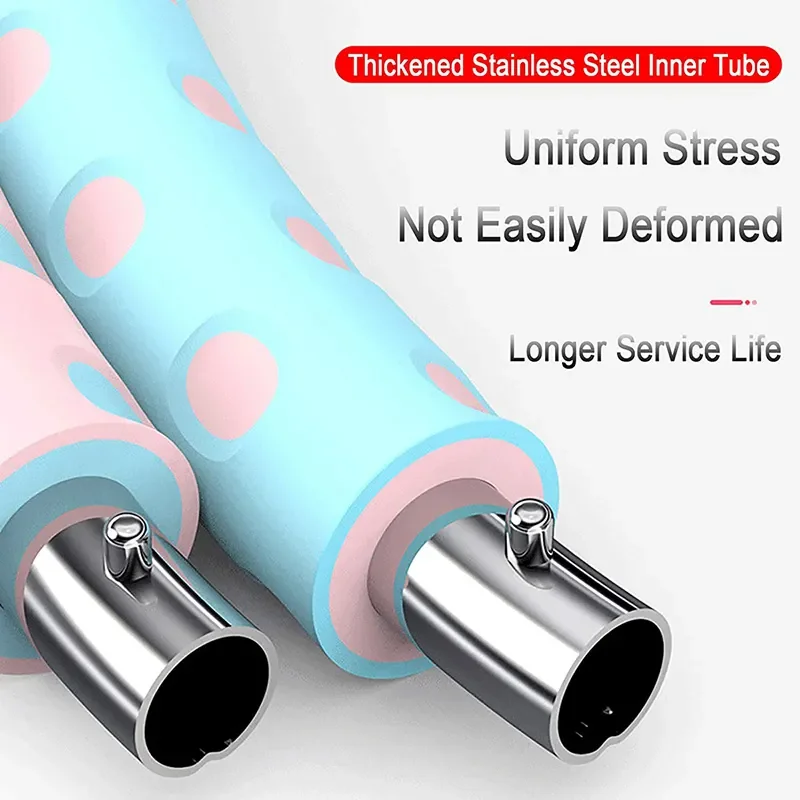 Adult Fitness Equipment Stainless Steel Foam Detachable Hoola Hoops Weighted Body Building wholesale Hula hoops