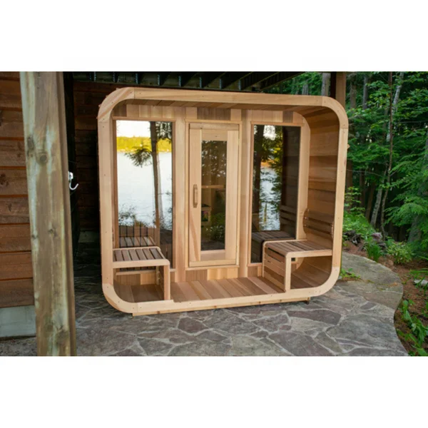 6 Person Outdoor Sauna Wood Cabin Wood Sauna And Dry Steam Infrared Sauna House for Sale