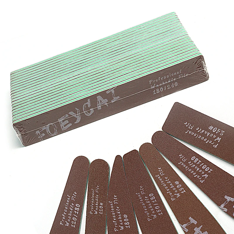 Manicure natural korea washable sandpaper brown high quality 150/180 grit custom square nail file