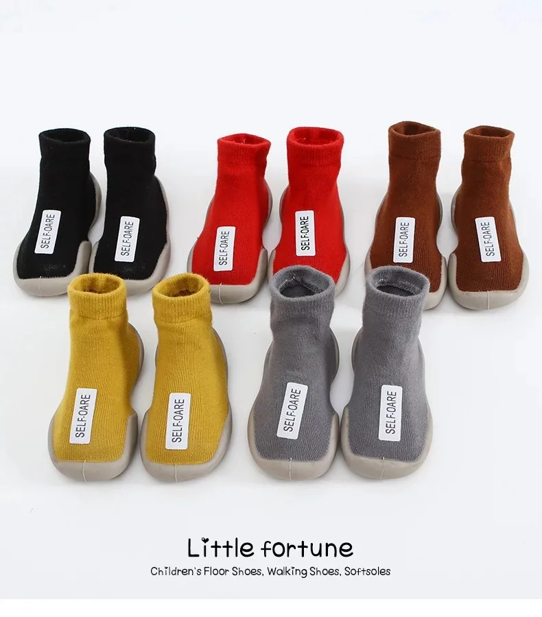 Autumn Winter Baby Velvet Walking Shoes Soft Bottom Non Slip Toddler Floor Shoes Infant Indoor Socks Shoes