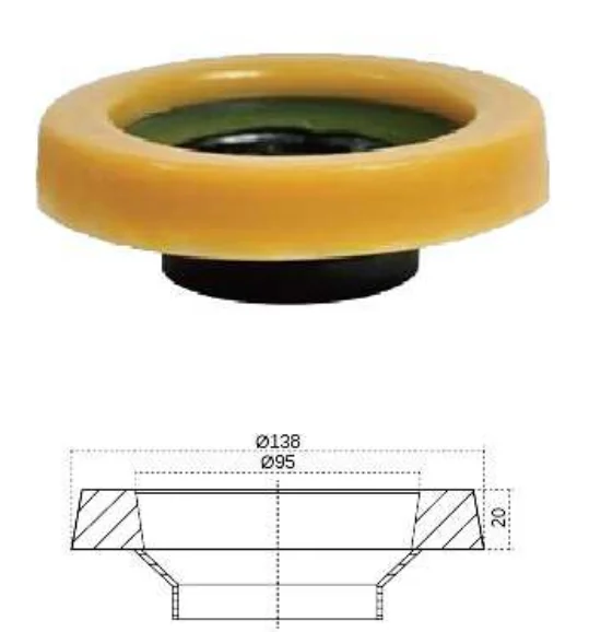 HF102 bathroom parts toilet fitting bowl gasket wax ring gasket with flange wax rubber ring