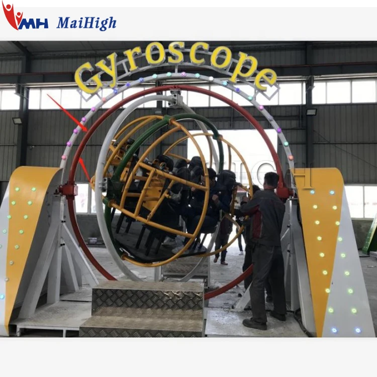 6 Persons New Amusement Extreme Outdoor Electric Gyro 3D Space Ball Ring Loop Human Gyroscope Rides