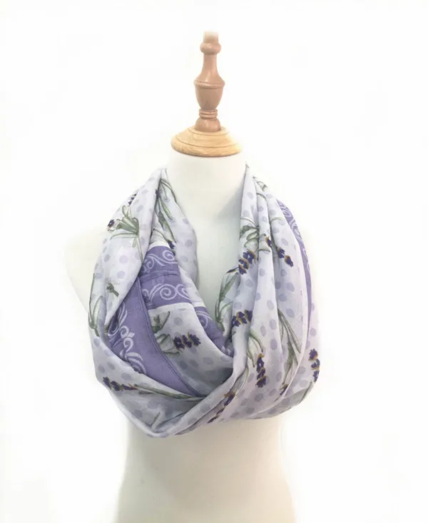 Low MOQ custom design women flower printed rayon infinity loop scarf