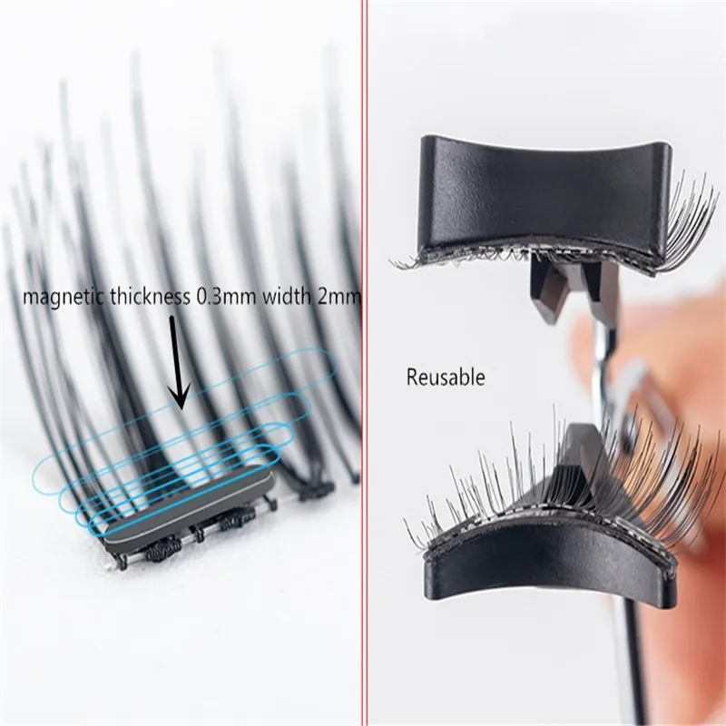 
2021 magnet lashes with tweezer fast shipping magnetic false eyelashes private label magnetic eyelash kit 