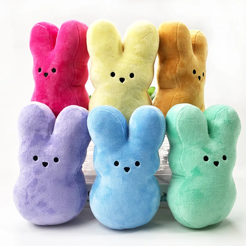 15cm 6 Inch Peeps Stuffed Easter Bunny Velvet Plush Cute Rabbits Kids Toddler Baby Animal Doll Toy Cuddle Toys Boys Girls Gifts