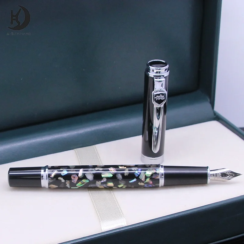 Jinhao 8802 exquisite premium gift black sea shell design writing signature calligrpahy gift pen