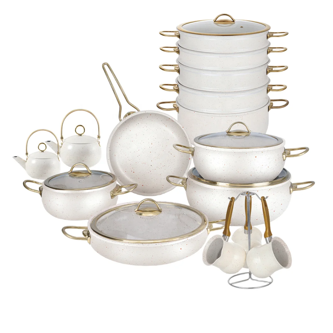 Custom Logo 23PCS Milk Bucket Cooking Pots Set Kitchen Pots Nonstick Cookware Sets